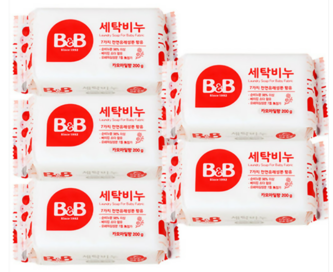 B&B)Laundry Soap for Baby Fabric(Chamomile) 200g x 5EA - 40% Discount for promotion sales