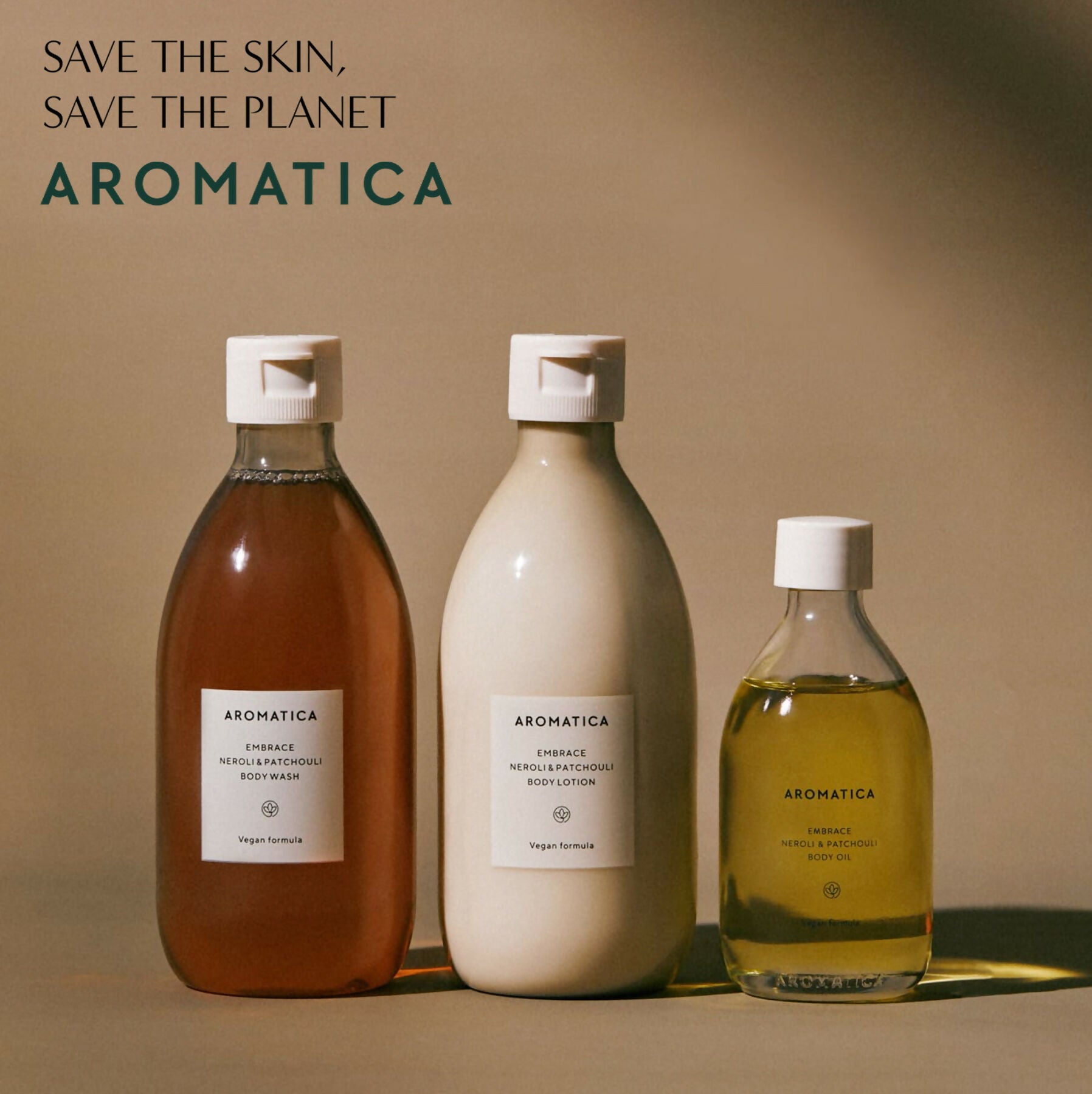 AROMATICA 3PCS Body Care Set — Wash, Body Lotion & Body Oil