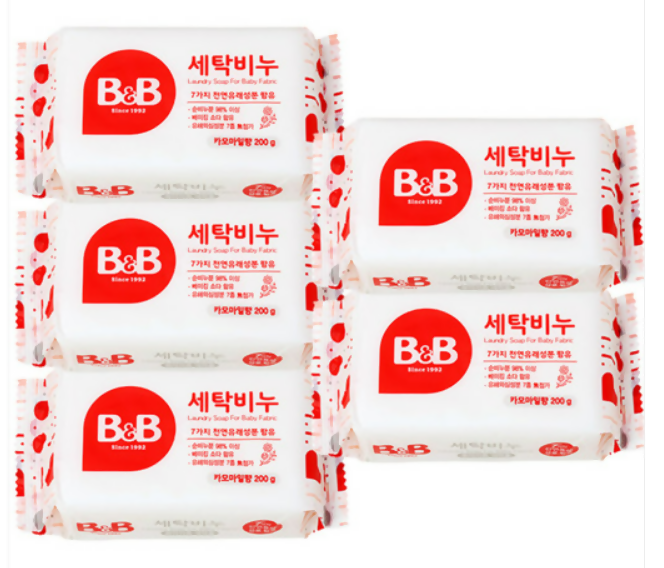 B&B)Laundry Soap for Baby Fabric(Acacia) 200g x 5EA - 40% Discount for promotion sales