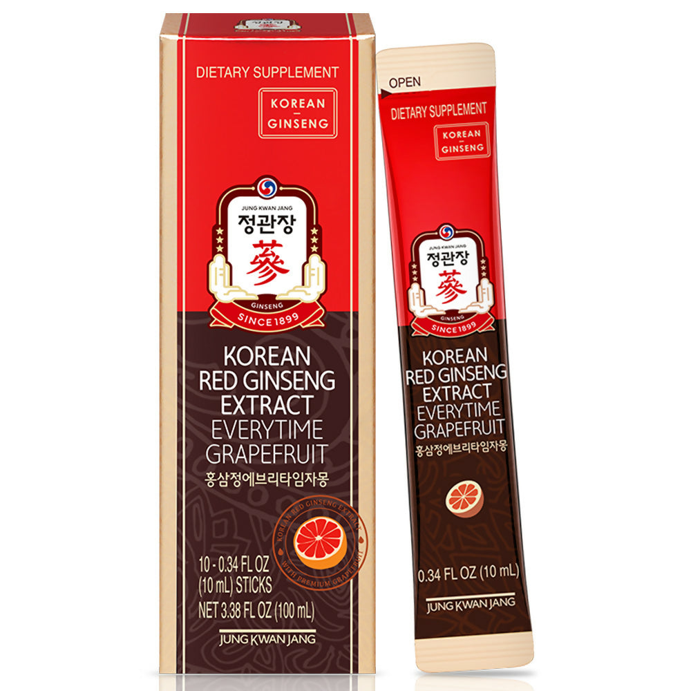 JungKwanJang Everytime Grapefruit Korean Red Ginseng Extract Liquid Stick 1000mg - 10 Stick